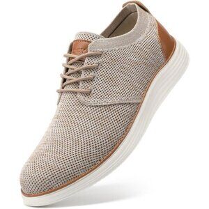 ⚡VILOCY Men's Beige Tan Fashion Business Comfortable Breathable Dress Sneaker